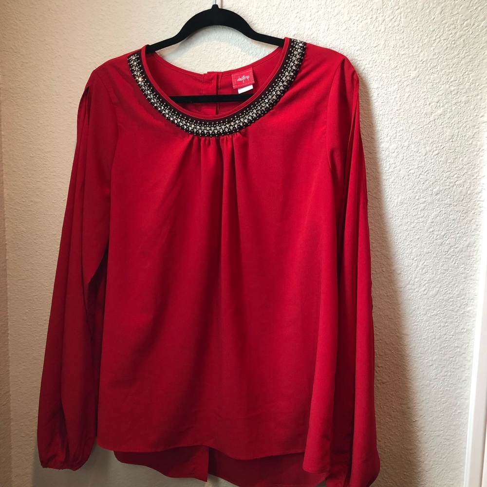 Polyester Blouse Opened Long Sleeve